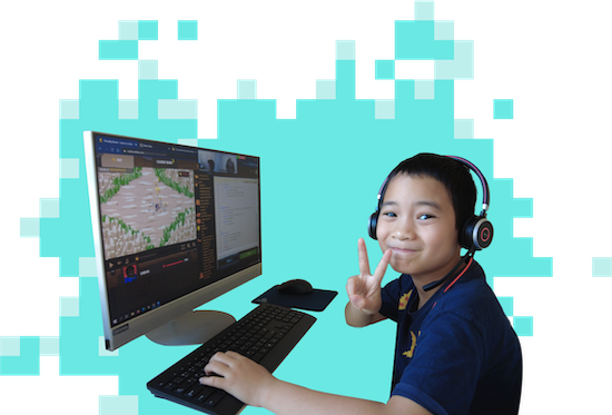 Photo of kid playing CodeCombat
